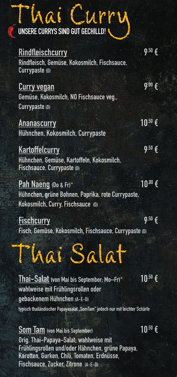 Thai Kitchen Speisekarte