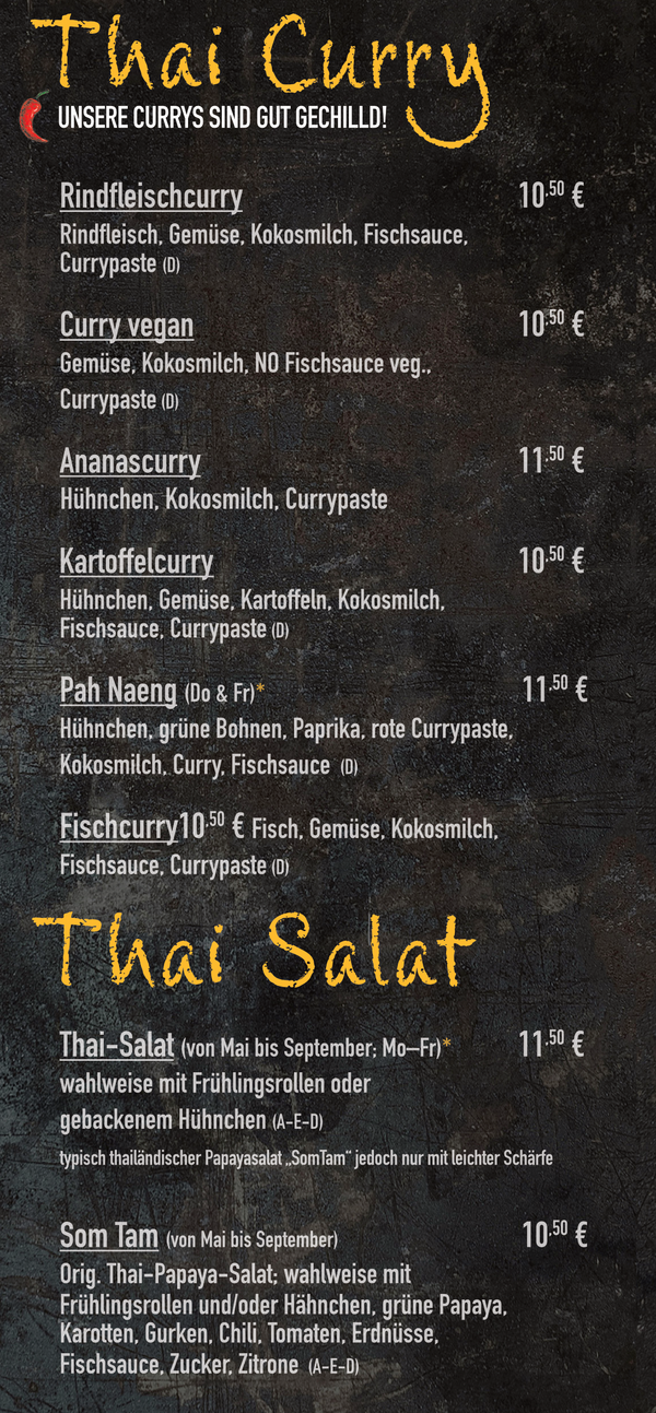 Thai Kitchen Speisekarte