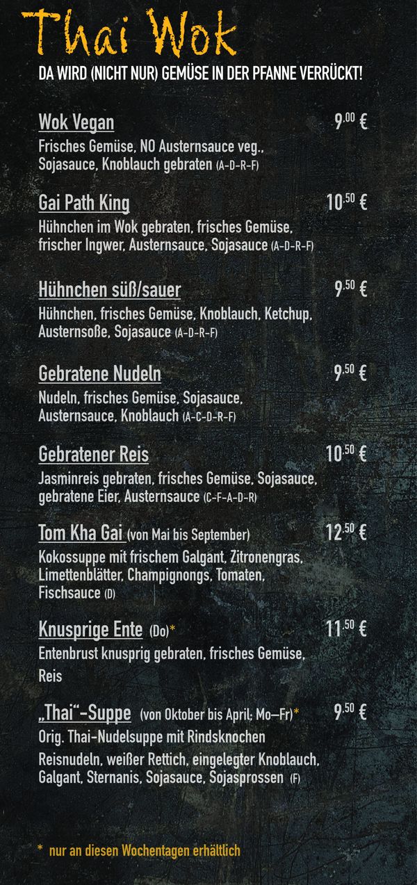 Thai Kitchen Speisekarte