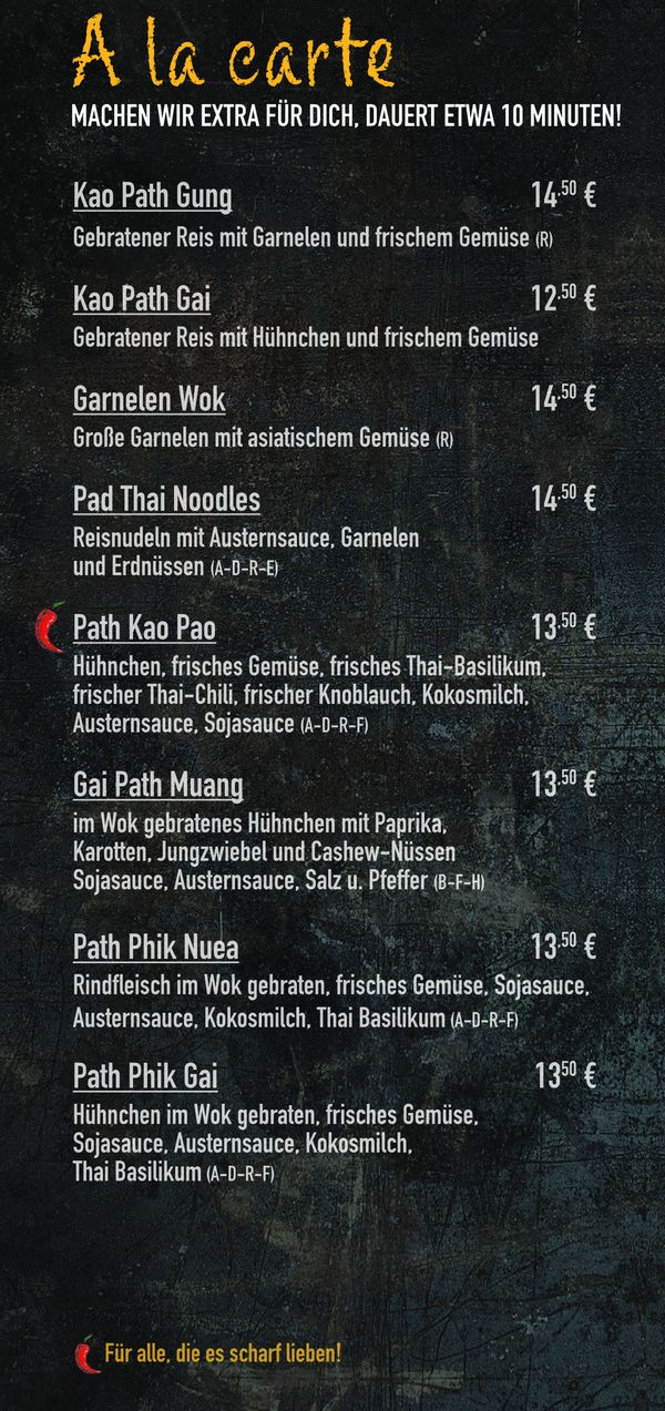 Thai Kitchen Speisekarte